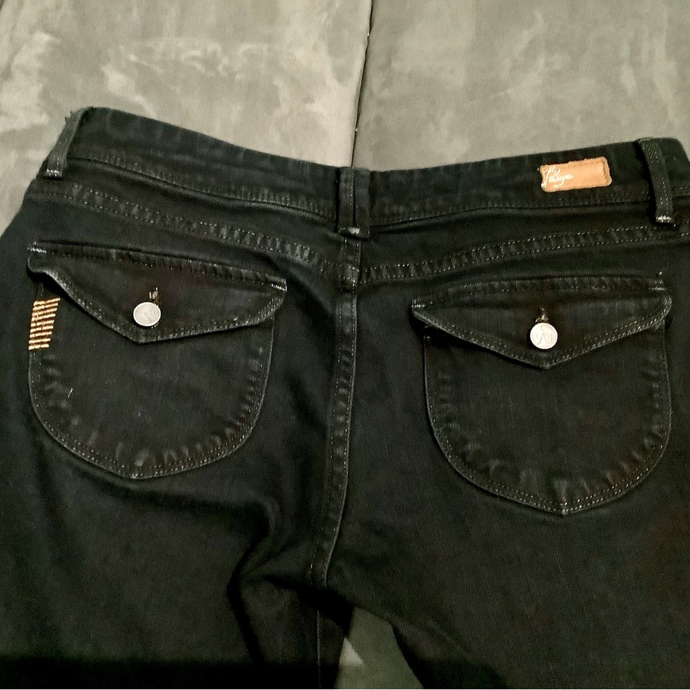Paige, Pico low waist boot cut BLACK JEANS